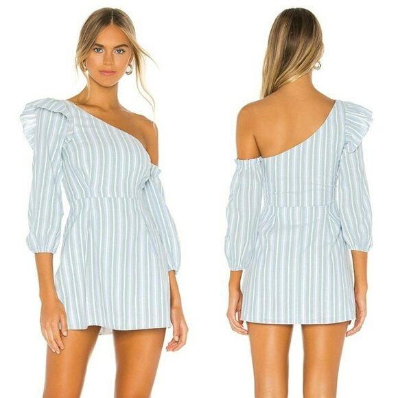 MAJORELLE Jennie Mini Dress - Blue Chambray - Picture 1 of 12